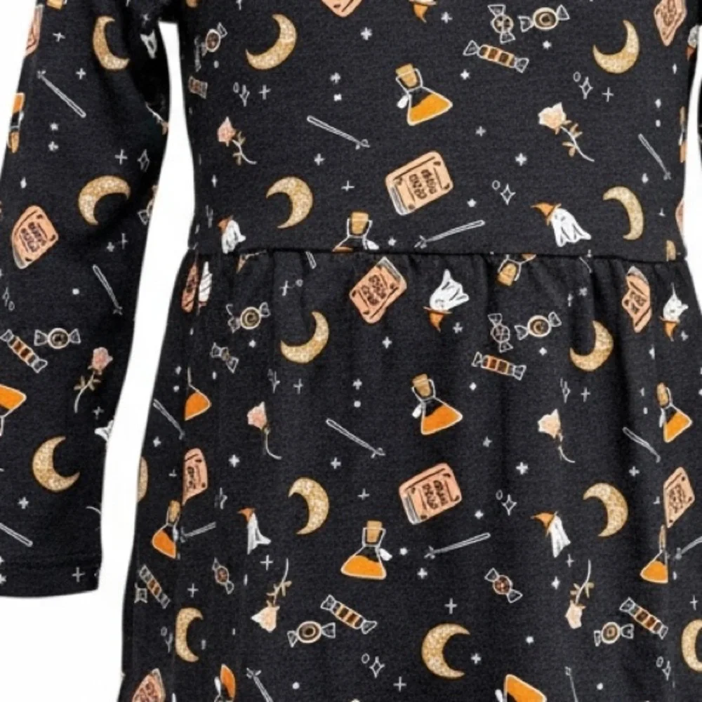 Carter’s Halloween Magic Potions Dress Toddler Girls‎ Black Long Sleeve Fall NWT
